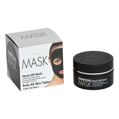 Charcoal Mask Wash-Off Mask Hydrating & Beautifying Enriched with Dead Sea Black Mud,  Seaweed & Vitamin E Suits All Skin Types