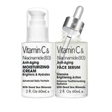 ANTI-AGING VITAMIN C & NIACINAMIDES (B3) MOISTURIZING CREAM AND SERUM