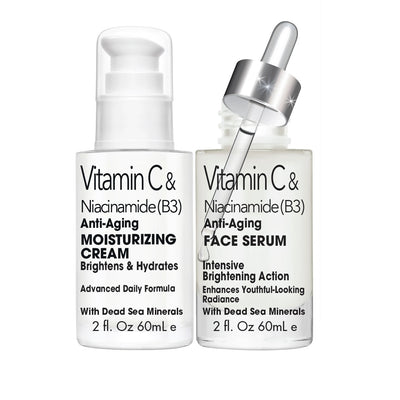 ANTI-AGING VITAMIN C & NIACINAMIDES (B3) MOISTURIZING CREAM AND SERUM