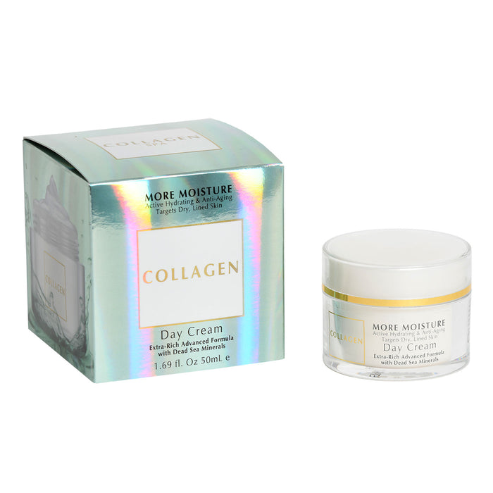 Collagen More Moisture Active Hydrating & Anti-Aging Targets Dry, Lined Skin Day Cream  Extra-Rich Advanced Formula  with Dead Sea Minerals