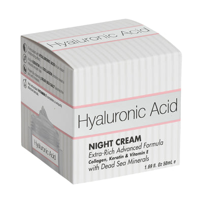 Hyaluronic Acid NIGHT CREAM  Extra-Rich Advanced Formula Collagen, Keratin & Vitamin E with Dead Sea Minerals