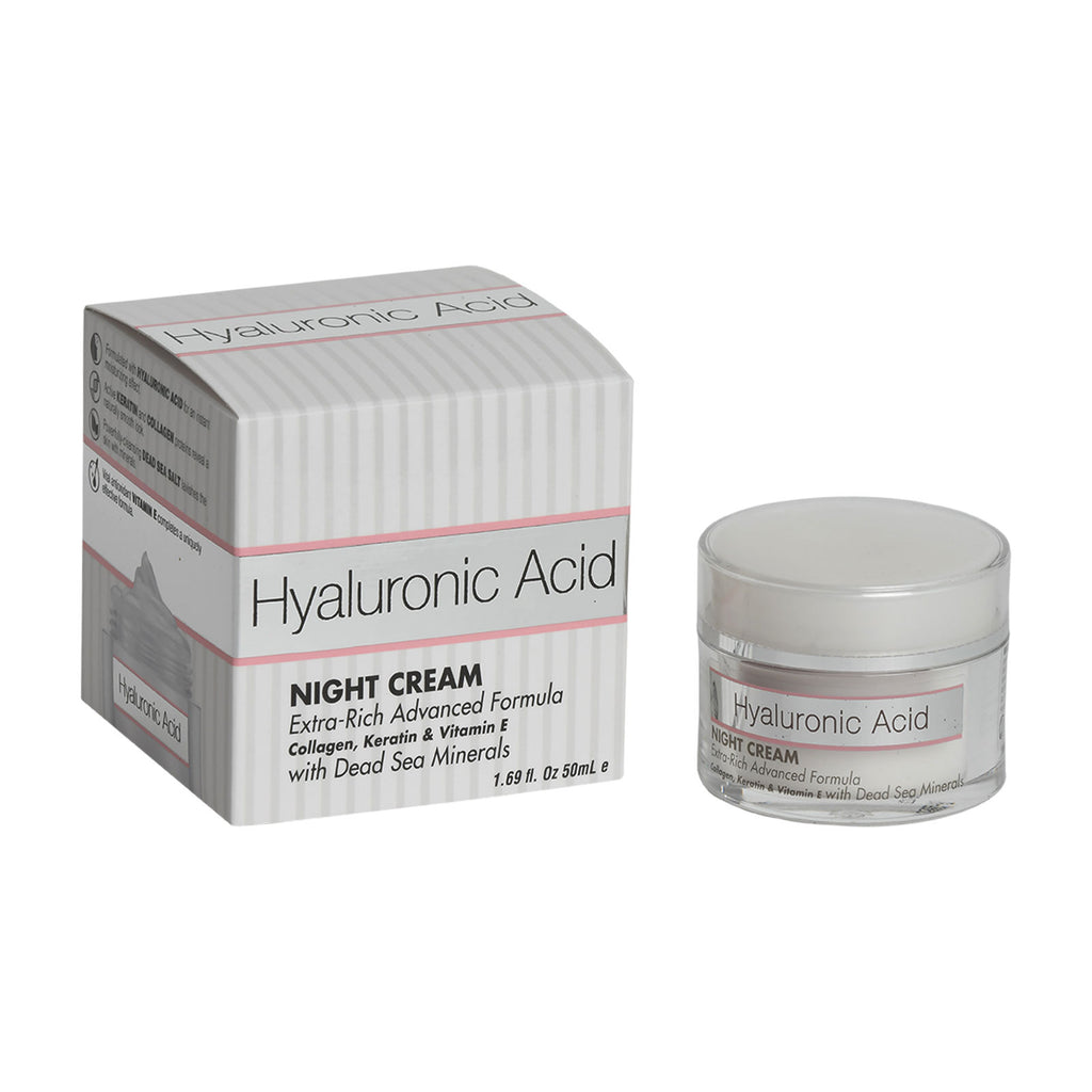 Hyaluronic Acid NIGHT CREAM  Extra-Rich Advanced Formula Collagen, Keratin & Vitamin E with Dead Sea Minerals