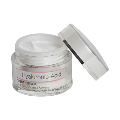 Hyaluronic Acid NIGHT CREAM  Extra-Rich Advanced Formula Collagen, Keratin & Vitamin E with Dead Sea Minerals