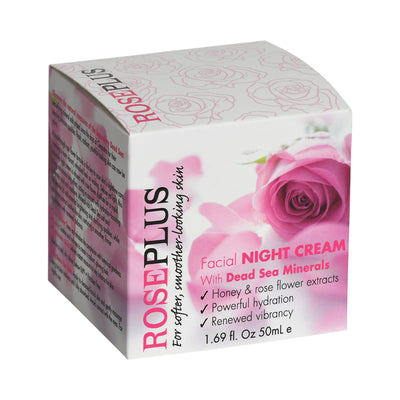 ROSE PLUS For softer, smoother-looking skin Facial NIGHT CREAM  With Dead Sea Minerals