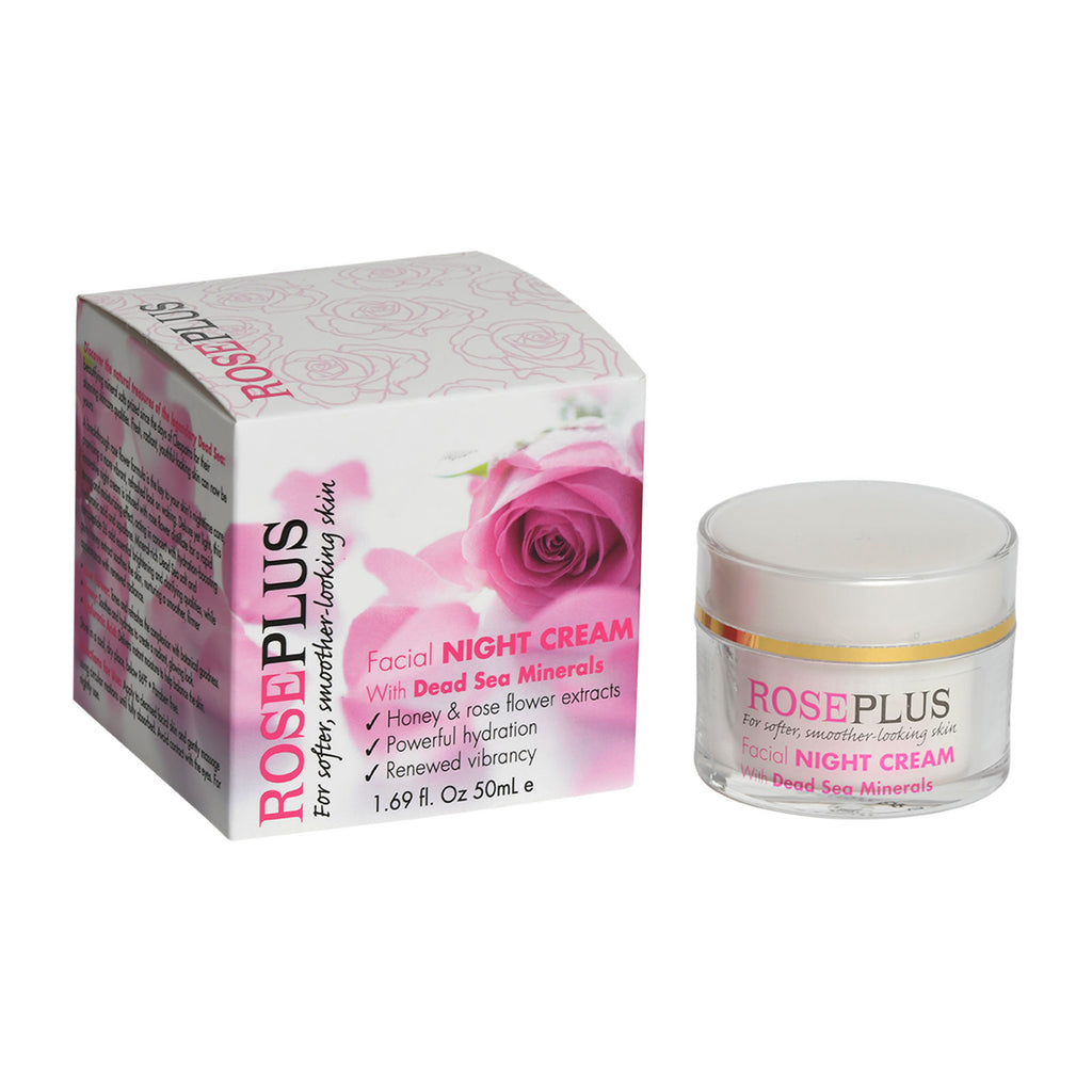 ROSE PLUS For softer, smoother-looking skin Facial NIGHT CREAM  With Dead Sea Minerals