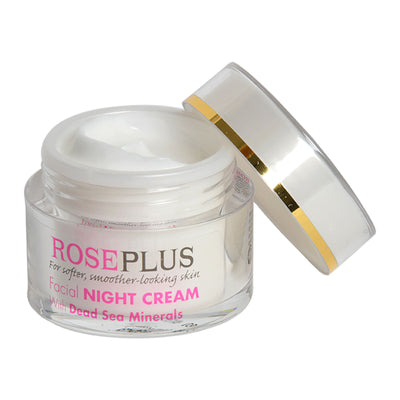 ROSE PLUS For softer, smoother-looking skin Facial NIGHT CREAM  With Dead Sea Minerals