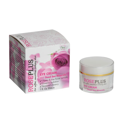 ROSE PLUS For softer, smoother-looking skin Facial EYE CREAM  With Dead Sea Minerals