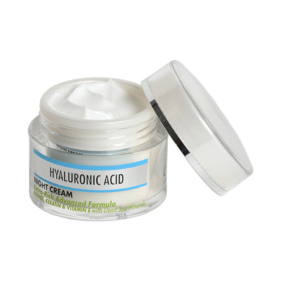 HYALURONIC ACID NIGHT CREAM Extra-Rich Advanced Formula   RETINOL, KERATIN & VITAMIN E with Dead Sea Minerals